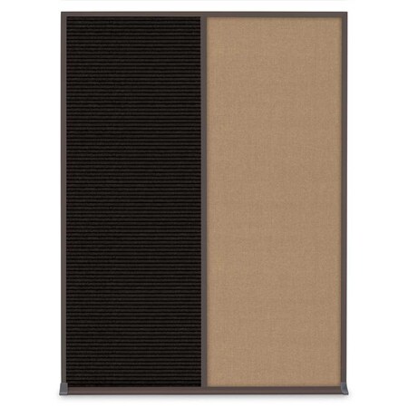 United Visual Products Single Door Radius Plus Corkboard, 24"X UV8001PLUS-BRONZE-CORK